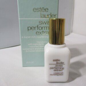 Older Bottle Estee Lauder Swiss Performing Extract Lotion in Box 1.75  Oz